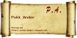 Pokk Andor névjegykártya